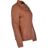 Womens Leather Jacket Tan/ nap: AWL-529
