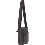 Compact Travel Messenger Bag with Multiple Zip Pockets and Adjustable Strap Brown: MADRID