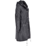 Leather Duffle Leather Coat Black/app: TINA