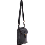 Vintage Small Leather Travel Shoulder Bag Black – G24