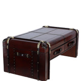 Luxury Real Leather Coffee Table Chestnut :lf-148