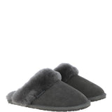 Classic Ladies Suede Sheepskin Slippers Gray