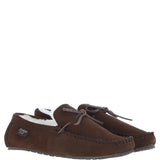 Fenland Classic Mens Suede Sheepskin Maverick Slippers Brown
