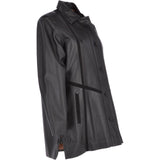 Womens Single Breasted Oversized Leather Coat Black/ani: IVONNE 2