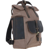 Fenland Canvas & Leather Backpack Mud/grey: FEN-755