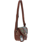 Ashwood Leather & Harris Tweed® Cloth Saddle Bag Tan/Mcload: TW-26-02-TM
