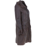 Leather Duffle Leather Coat Mid Brown/ app: TINA