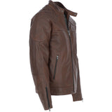 Ashwood Men's Leather Biker Jacket Aq Brown: 8055