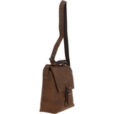 Tablet Friendly Medium Vintage Leather Messenger Bag Tan: Monti