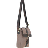 Fenland Canvas & Leather Crossbody Bag Mud/grey: FEN-753