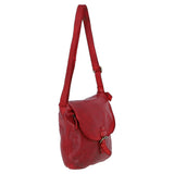 Tablet Friendly Medium Vintage Leather Bag Red: D-91