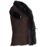 Toscana Suede Leather Gilet Brn/Brn: KB-42