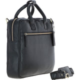 Classic Leather Laptop Bag Black: Q-44