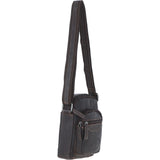 Real Leather Compact Crossbody Bag Brown: SICILY