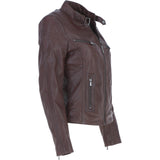 Leather Biker Jacket Bordeaux: G 2131