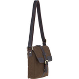 Fenland Canvas & Leather Crossbody Bag Brandy/green: FEN-753
