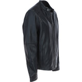 Ashwood Leather Mandarin Collar Men's Biker Jacket Black: e-16110