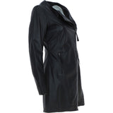 Ladies 3/4 Side Zip Leather Jacket Black: Aroma