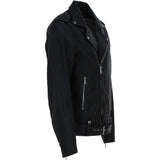 Brampton London Men’s Slim Fit  Real Leather Biker Jacket Black: BLM-191
