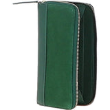 Ashwood 4 Card Zip Around Suede and Leather Purse Green: S-20