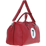 Real Leather Sports Holdall Bag with Shoulder Strap Red: PP-01-7