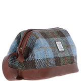 Ashwood Leather & Harris Tweed® Cloth Unisex Washbag Tan/Mcload:  TW-40-02-TM