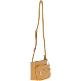 Small Compact Leather Crossbody Bag Yellow - 62662