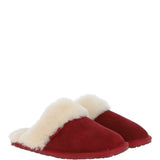 Women's Classic  Suede Sheepskin Slippers Red Velvet: FEN-LADIES SLIPPERS