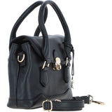 Elegant Ashwood Compact Handbag with Detachable Crossbody Strap Black: Y-55