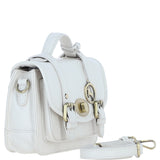 Stylish Ashwood Leather Medium Satchel Bag White: Y-62