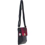 Ashwood Leather & Harris Tweed® Cloth Twist Lock Crossbody Bag Navy/Pink: TW-31-06-NP
