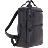 Mens Leather Backpack Black: Jordan