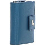 Ashwood Leather RFID Secure Wallet/Purse with Zip and Stud Closure Teal: X-30