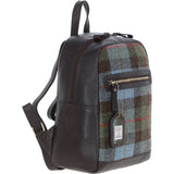 Authentic Ashwood Leather & Harris Tweed® Cloth Backpack Brown/Mcload: TW-28-01-BM