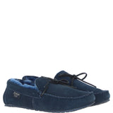 Fenland Classic Mens Suede Sheepskin Maverick Slippers Navy