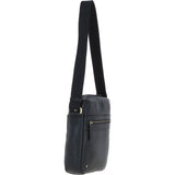 Gabicci Men's Leather Messenger Bag Black: GB-64958