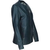 Ladies Ashwood Leather Casual Jacket Navy: AWL-881