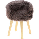 New Zealand Sheepskin Stool Mink: SHORT SHEEPSKIN STOOL