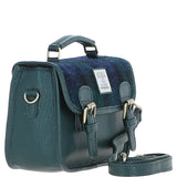 Ashwood Leather & Harris Tweed® Cloth Small Satchel Bag Green/Watch: TW-67-18-GW