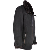 Leather Sheepskin Flying Jacket Black: Anton