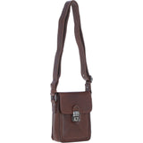 Ashwood Leather Men's Buckle Crossbody Bag Chestnut: S-60