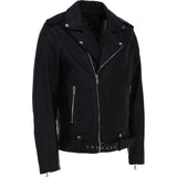 Brampton London Men’s Slim Fit  Real Leather Biker Jacket Black: BLM-191