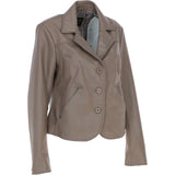Ashwood Leather Short Blazer Jacket Biscuit : Awl 1676