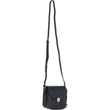 Ashwood Elegant Leather Crossbody Bag with Twist Lock Black: Y-52