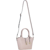 Leather Shoulder Bag with Detachable Crossbody Strap Beige: 64739