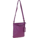 Ashwood Curve  Zip Top Leather Cross Body Bag Raspberry: 64640/curve
