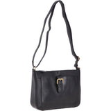 Vegetable Tanned Small Leather Shoulder Bag Black: V-27