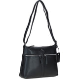 Sleek Luxe Leather Shoulder Bag Black: Mourne
