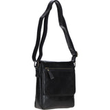 Sleek Leather Messenger Bag with Multiple Pockets Black: TL-004