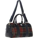 Ashwood Leather & Harris Tweed® Cloth Doctor Holdall Black/Green/Red: TW-46-07-BR